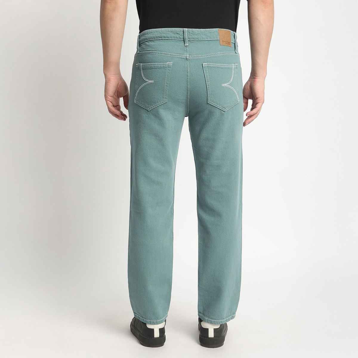Bene Kleed Men's Relax Fit Jeans | Teal Green - 30