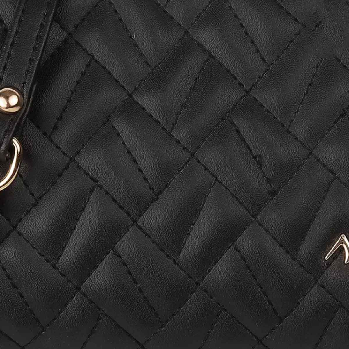 Metro Black Synthetic Sling Bag for Women | 66-325-11