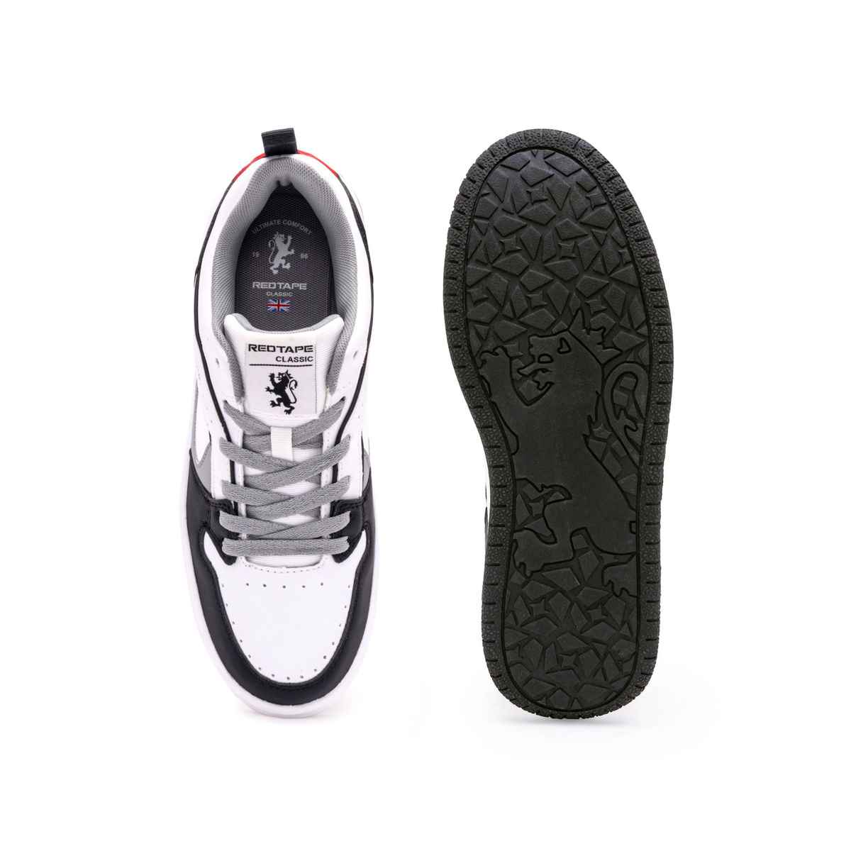 Red Tape Men's Sneakers | RSL0182M | White and Black - UK 6