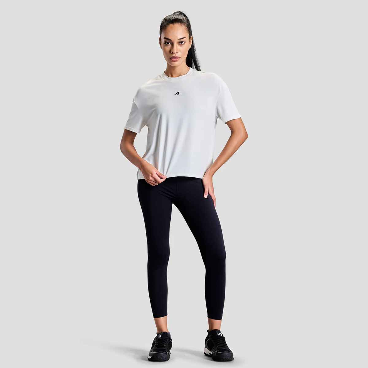 Boldfit Women's Cropped Training Tee Gym T-shirt | White - M