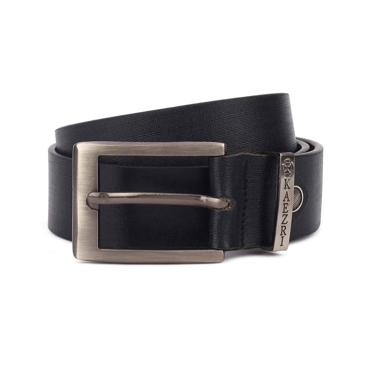 Kaezri Genuine Leather Black Liner Belt for Men | Wrinkle - 38