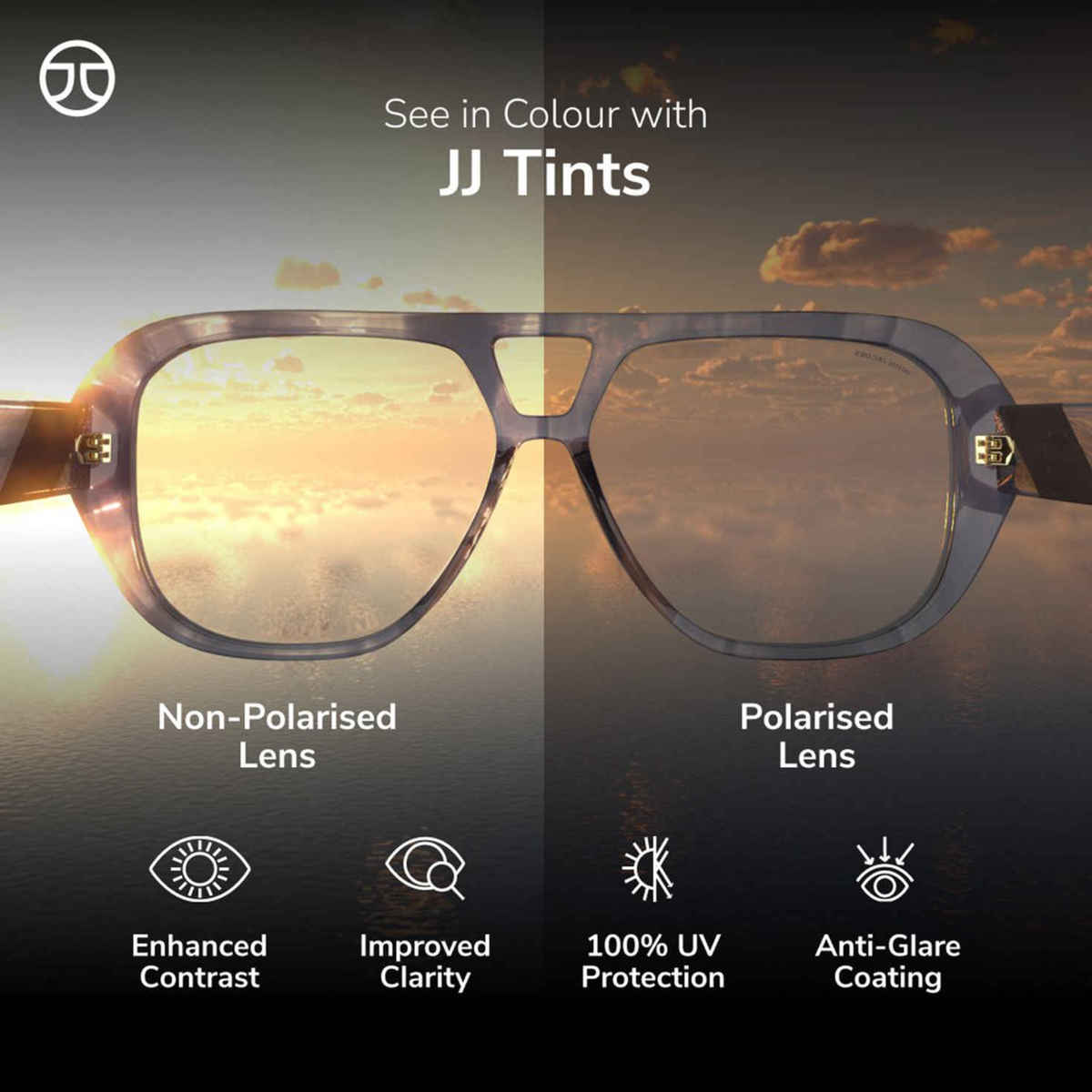 John Jacobs By Lenskart | Premium Polarized Sunglasses | Unisex | Round | Medium-133mm | Green