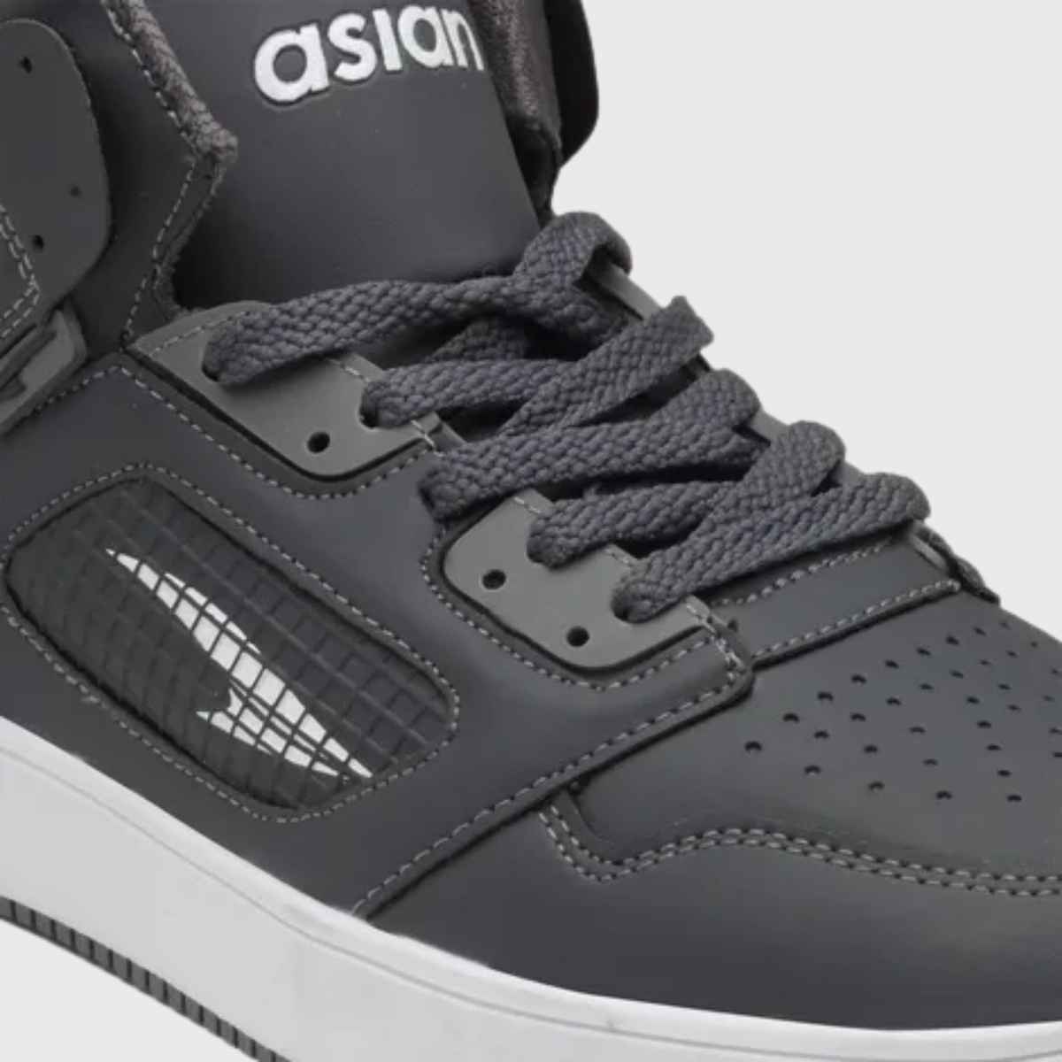 Asian Carnival-01 Hightop Sneakers For Men Dark Grey | UK-9