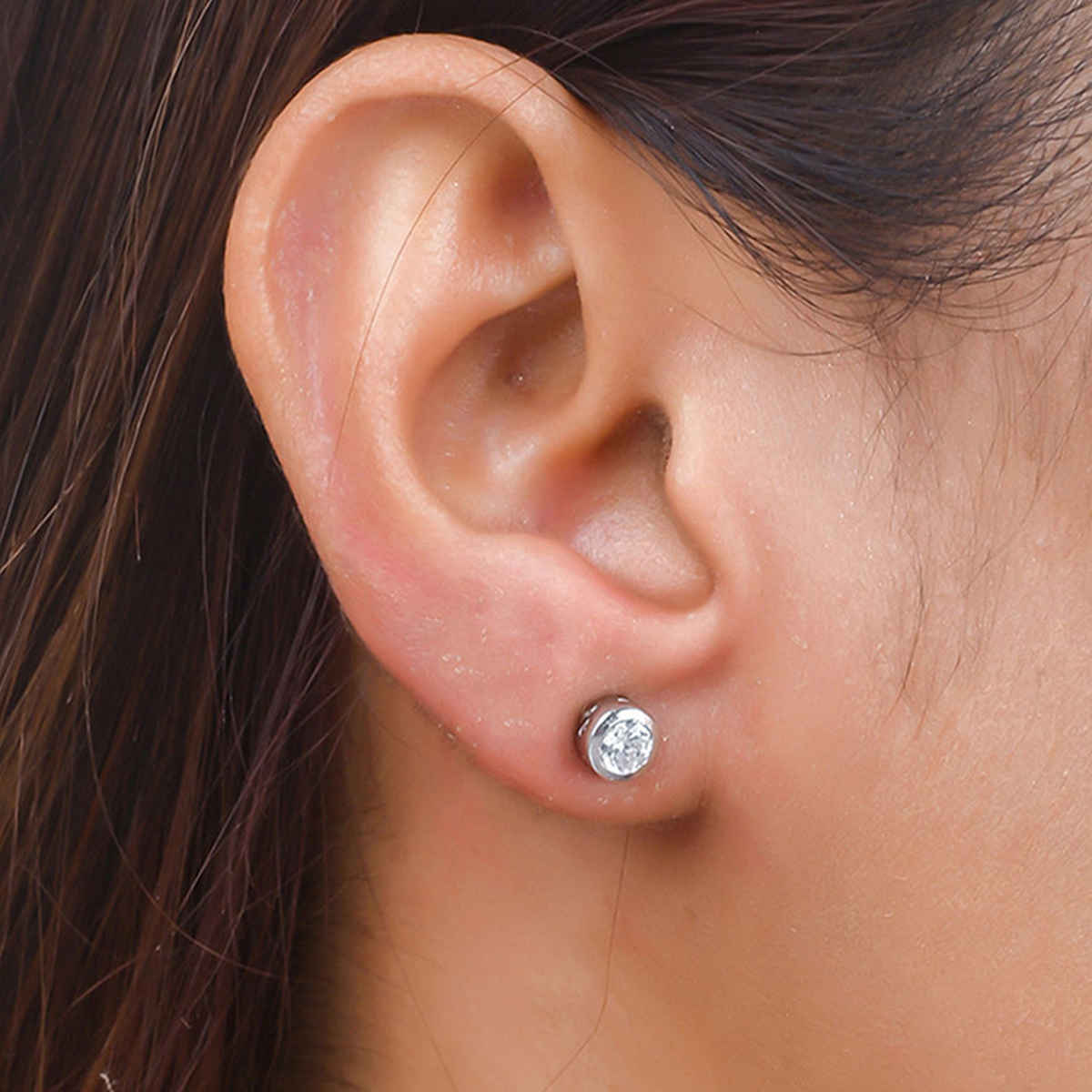 Voylla 925 Sterling Silver Cz Stone Embedded Stud Earrings