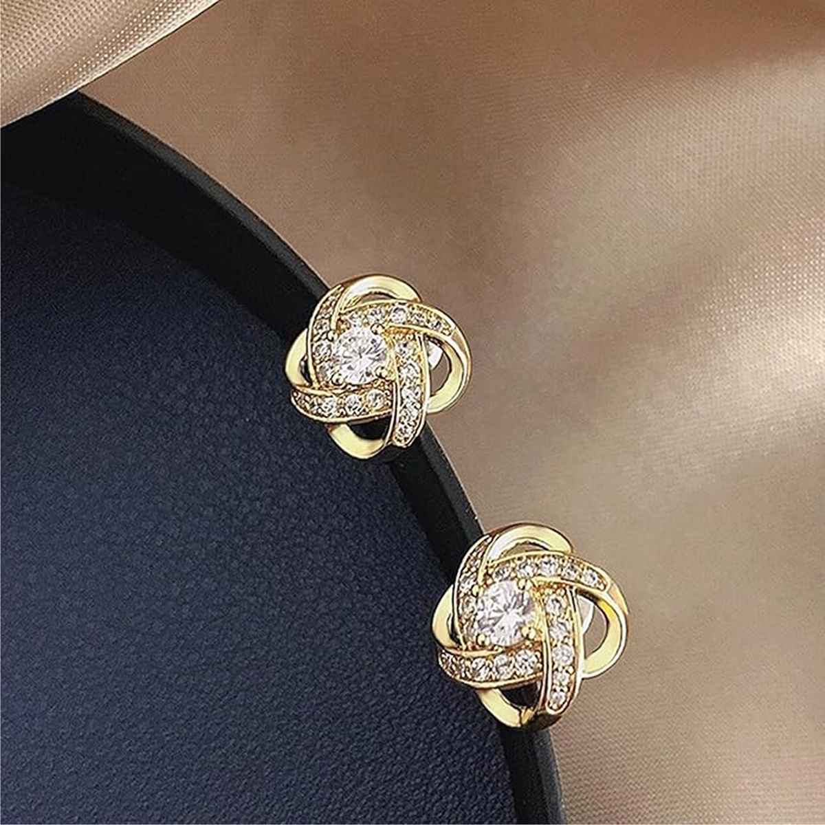 Just Lil Things Golden Eternity Knots Pin Earrings | jltz0021