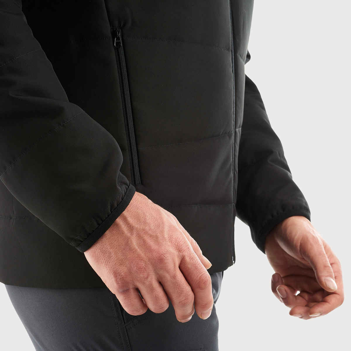 Decathlon Forclaz Men's Puffer Jacket for Trekking | Black | M