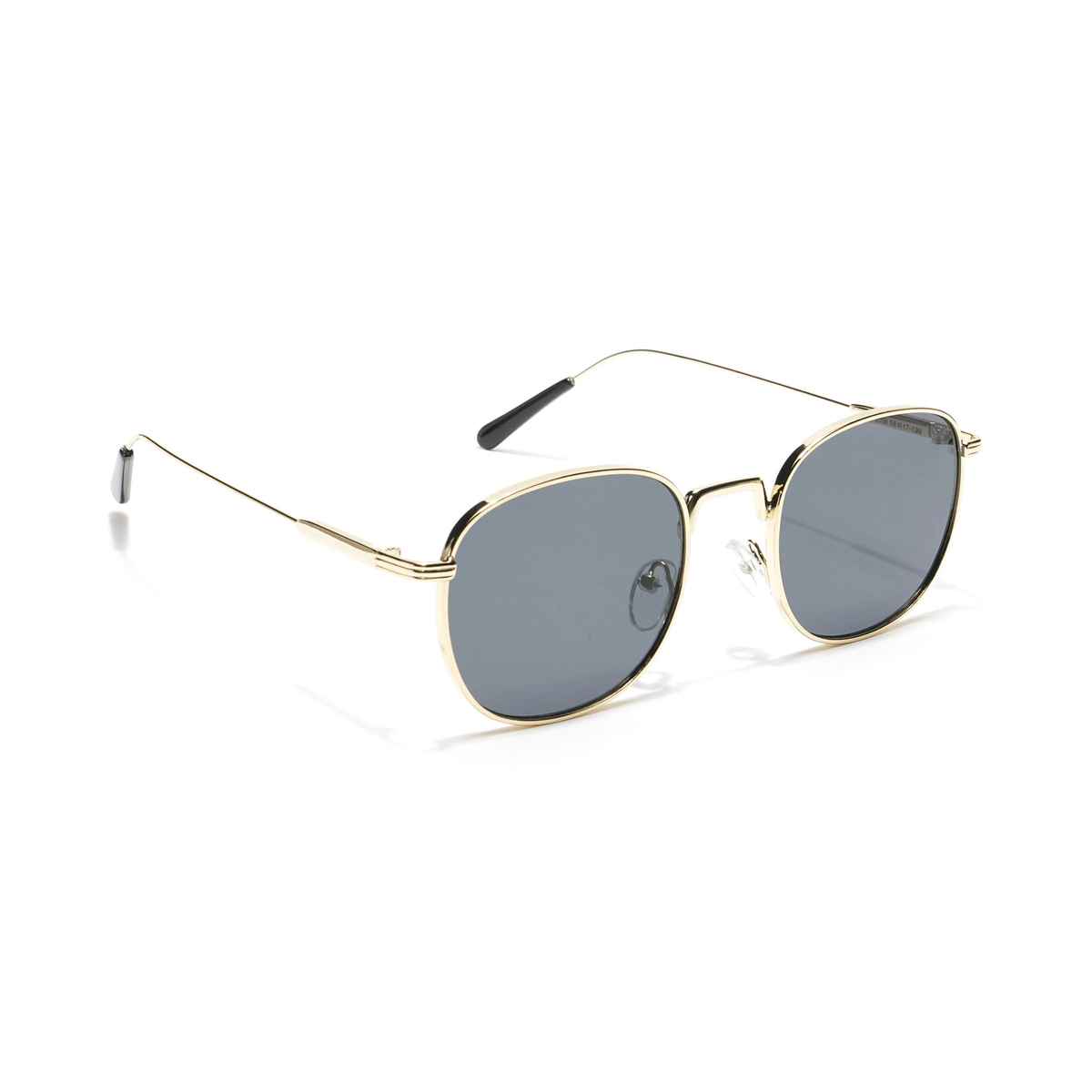 Voyage Unisex Geometric Metal Round Sunglasses | Black - One Size