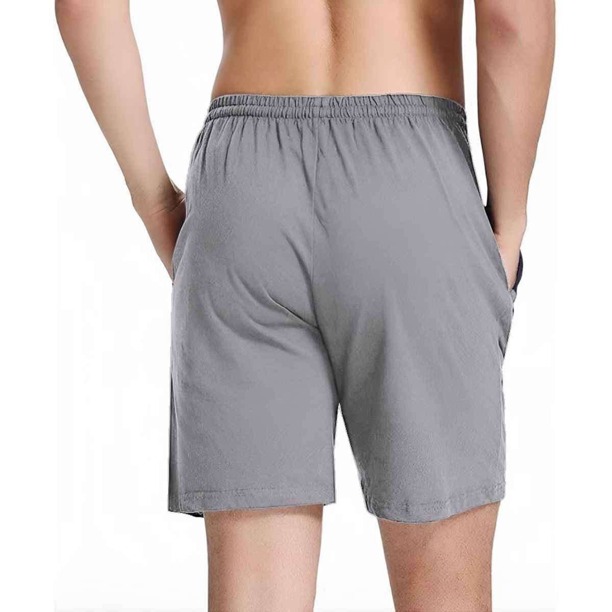 Springman Solid French Terry With Elastic & Drawstring Shorts For Men's | Grey | L