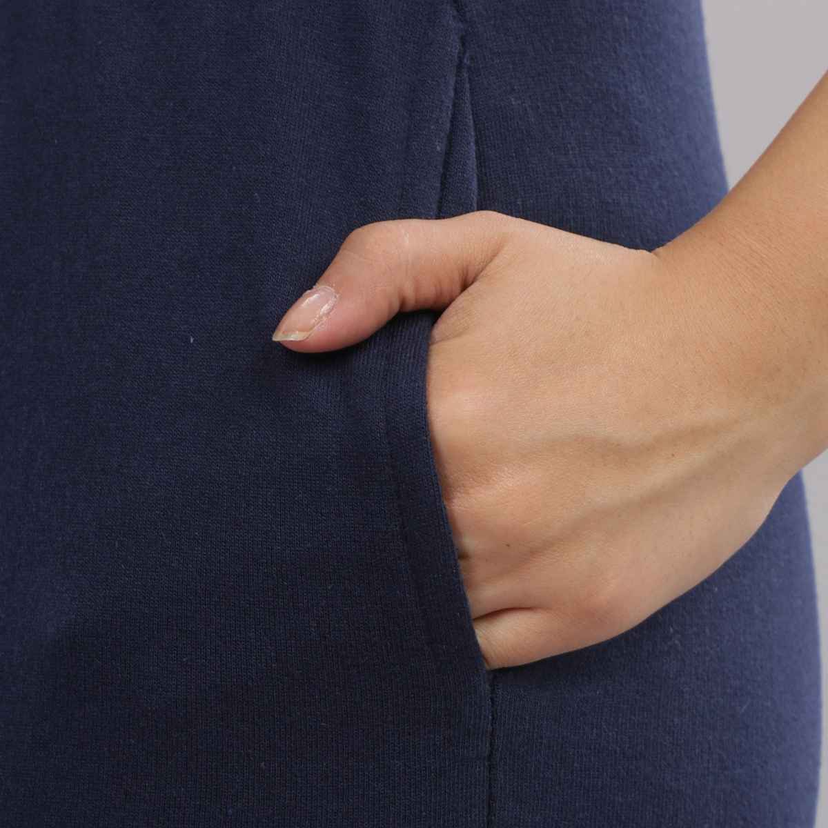 Springman Women's Solid Cotton Rich Baggy Track Pant | Blue - XL