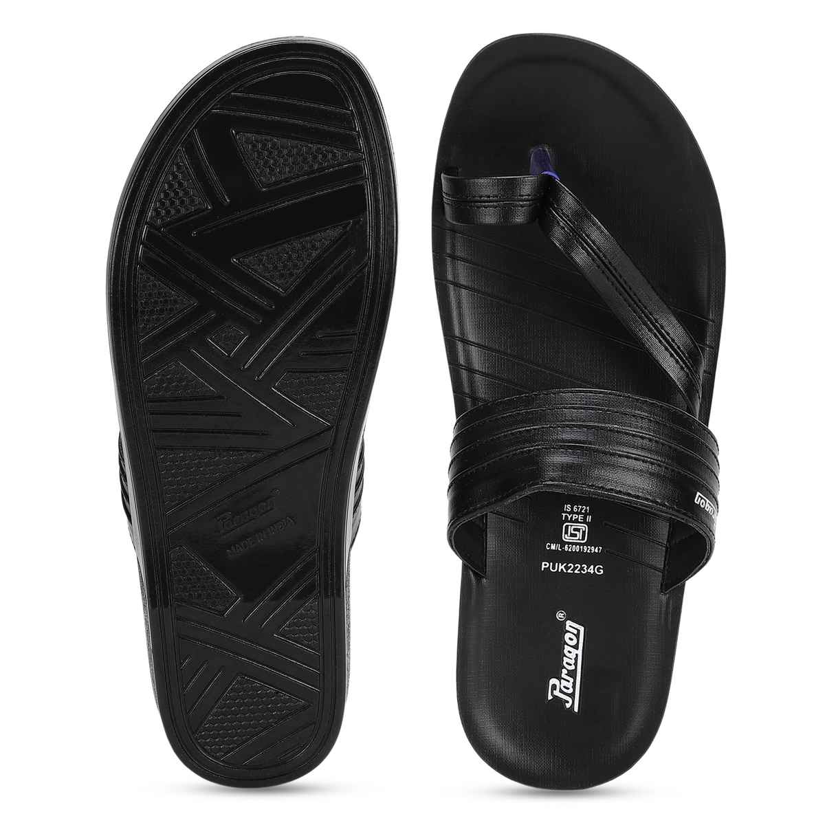 Paragon Men's Black Pu Sandals PUK2234G UK 6