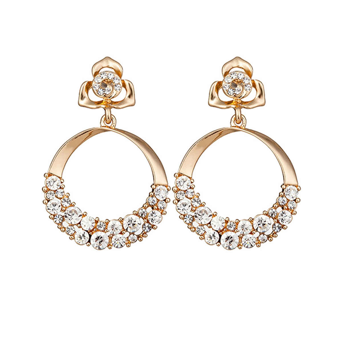 Shining Diva Fashion Stylish Fancy Golden Gold Plated Earrings for Women | 9567er