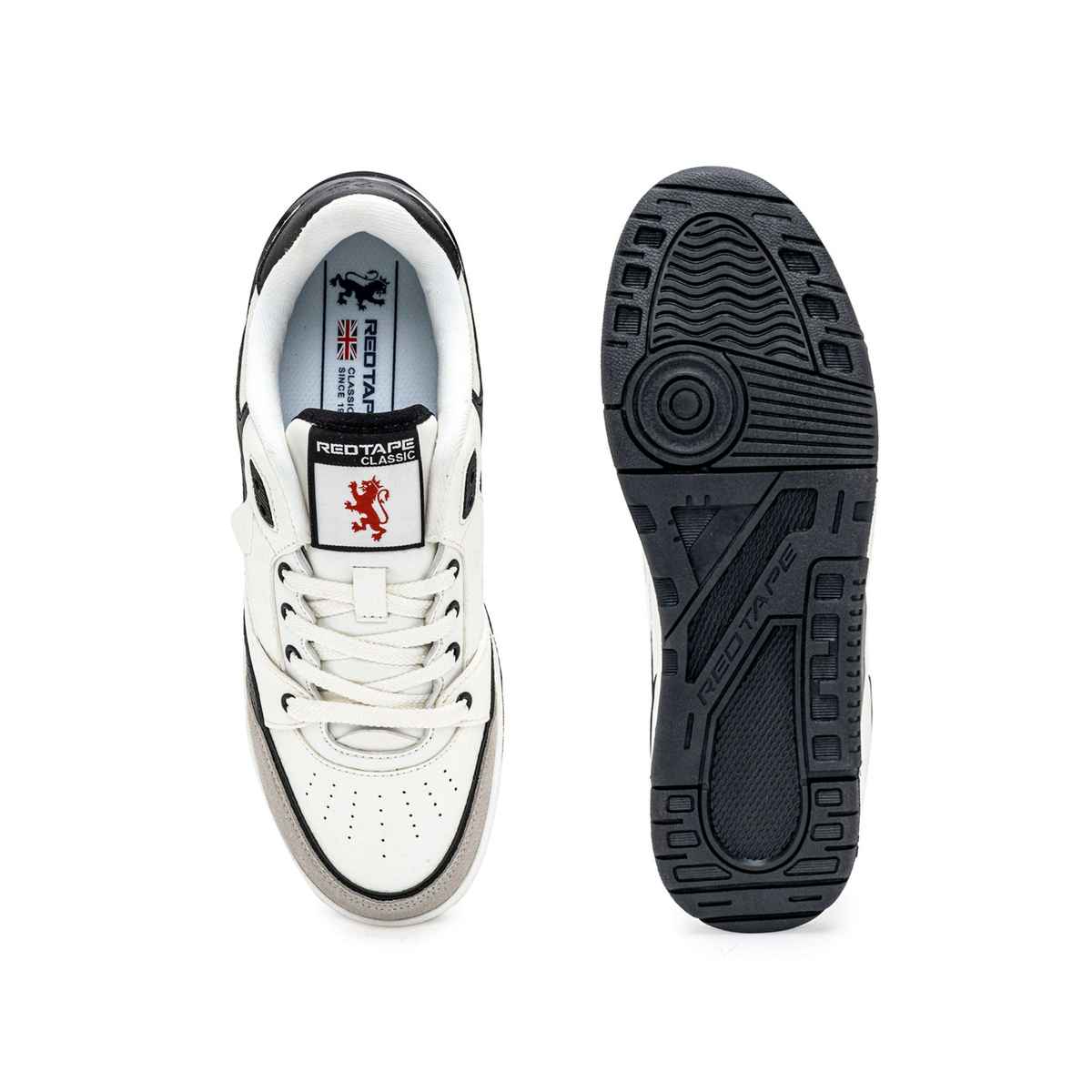 Red Tape Men's Sneakers | RSL0212A | White and Black - UK 7