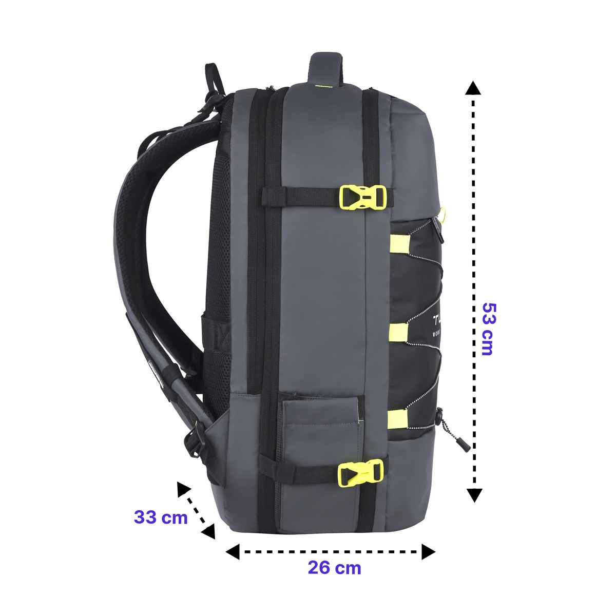 Gear Unisex Solid Polyester 45 L Laptop Backpack | Black and Grey