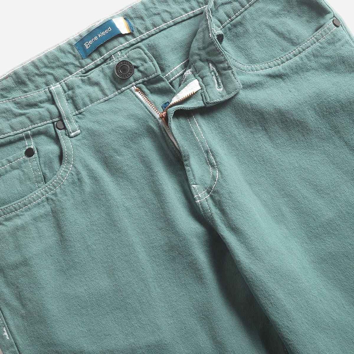 Bene Kleed Men's Relax Fit Jeans | Teal Green - 30