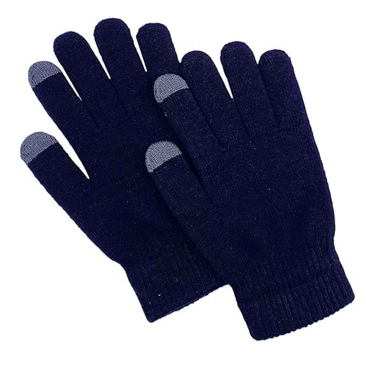 Infispace Warm Woolen Knitted Finger Gloves for Men & Women | Blue