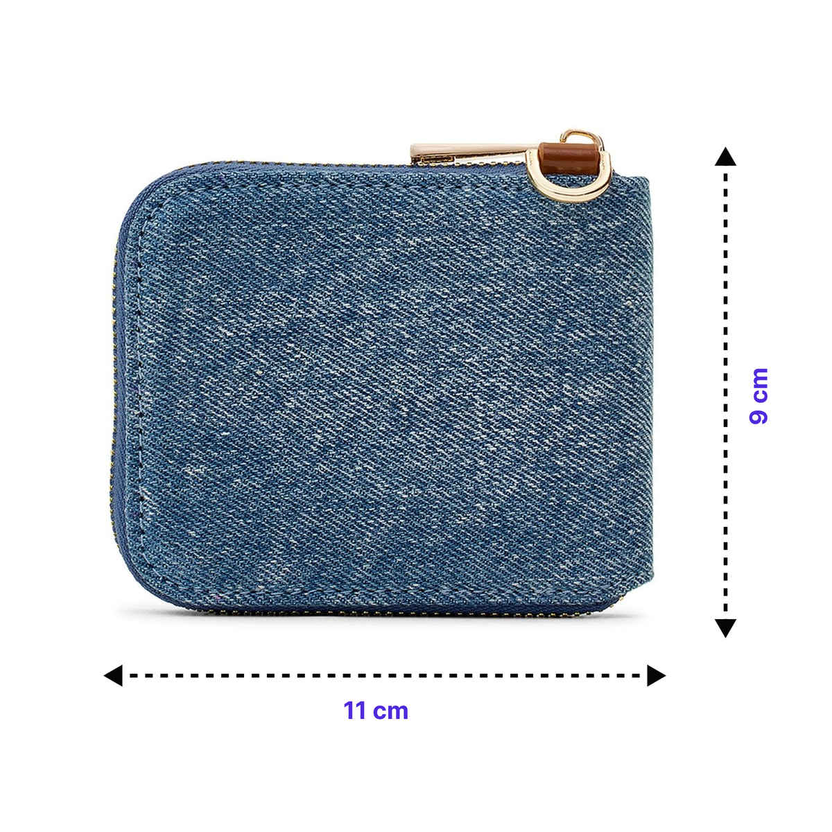 Miraggio Women's Textured Fabric Bi-Fold Wallet | Blue and Brown - One Size