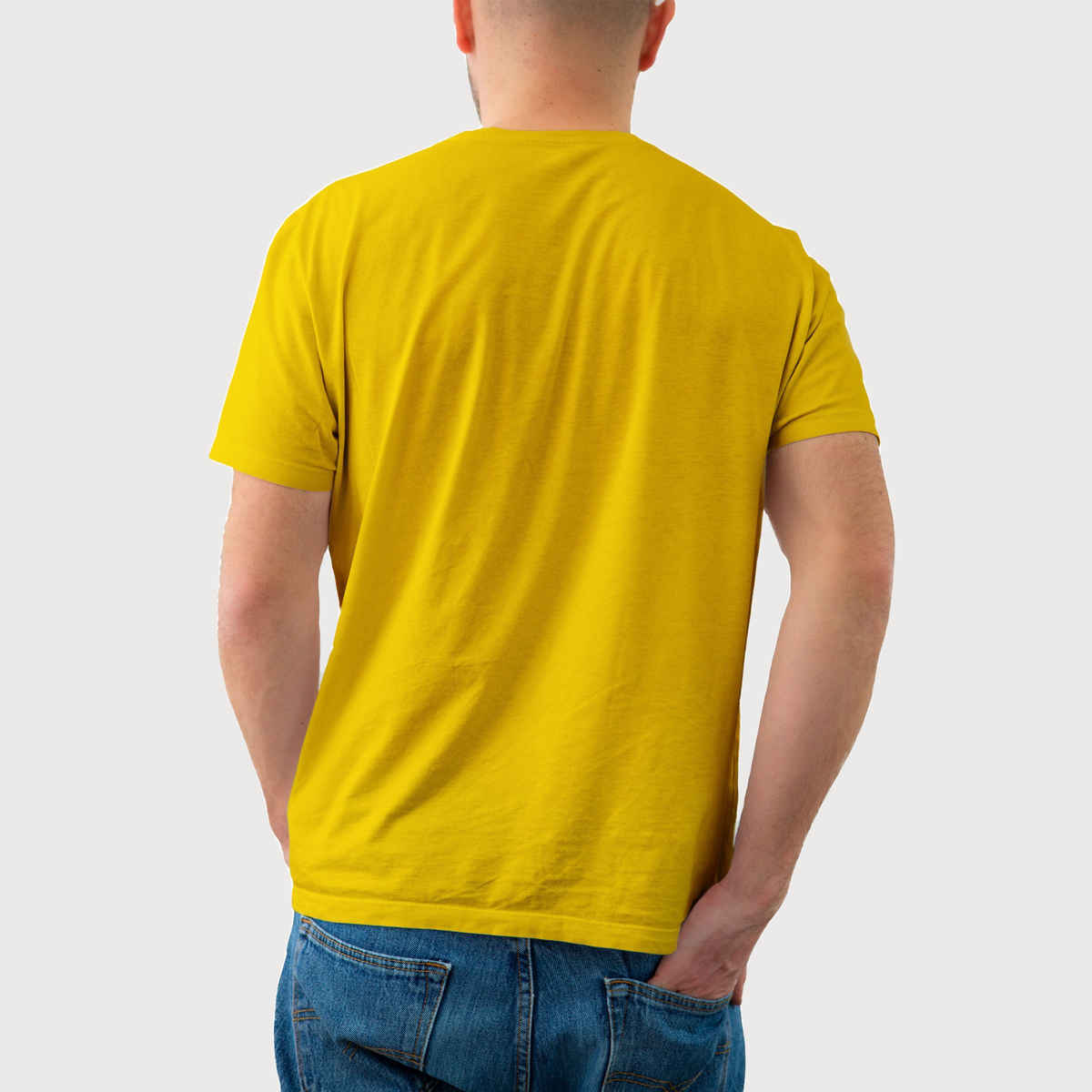 Bonorganik Men's Lazy Man Day Graphic Printed T-shirt | Yellow - L