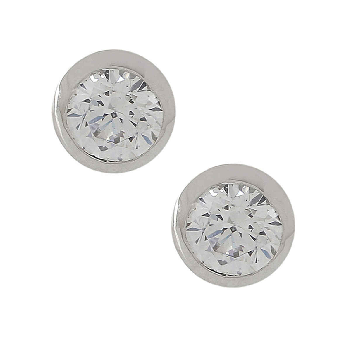 Voylla 925 Sterling Silver Cz Stone Embedded Stud Earrings