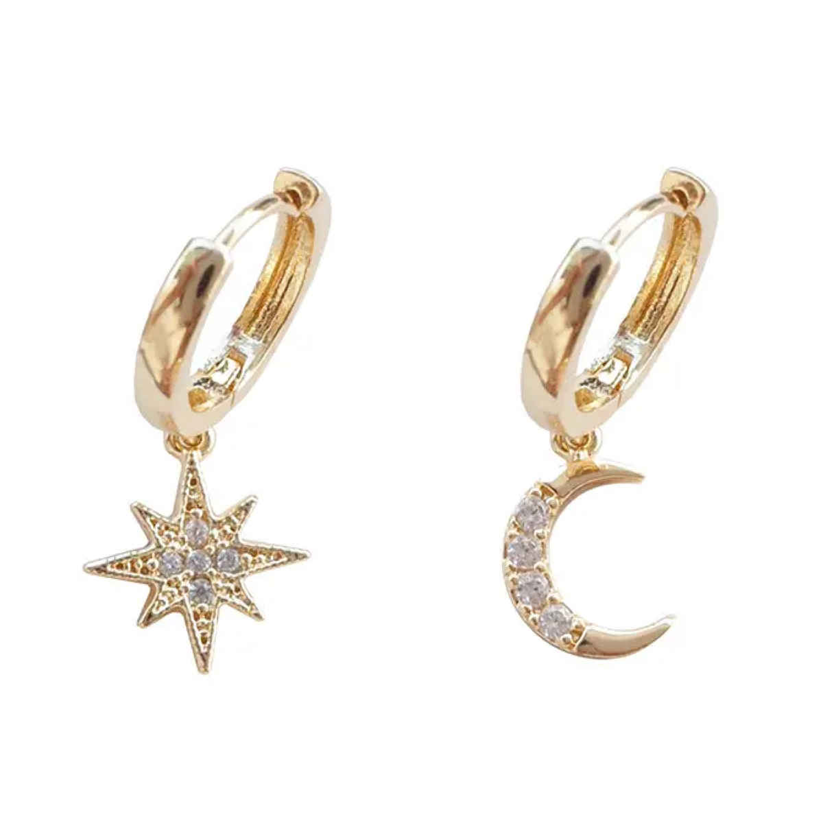 Just Lil Things Sun and Moon Gold Hoop Earrings | jltz0006