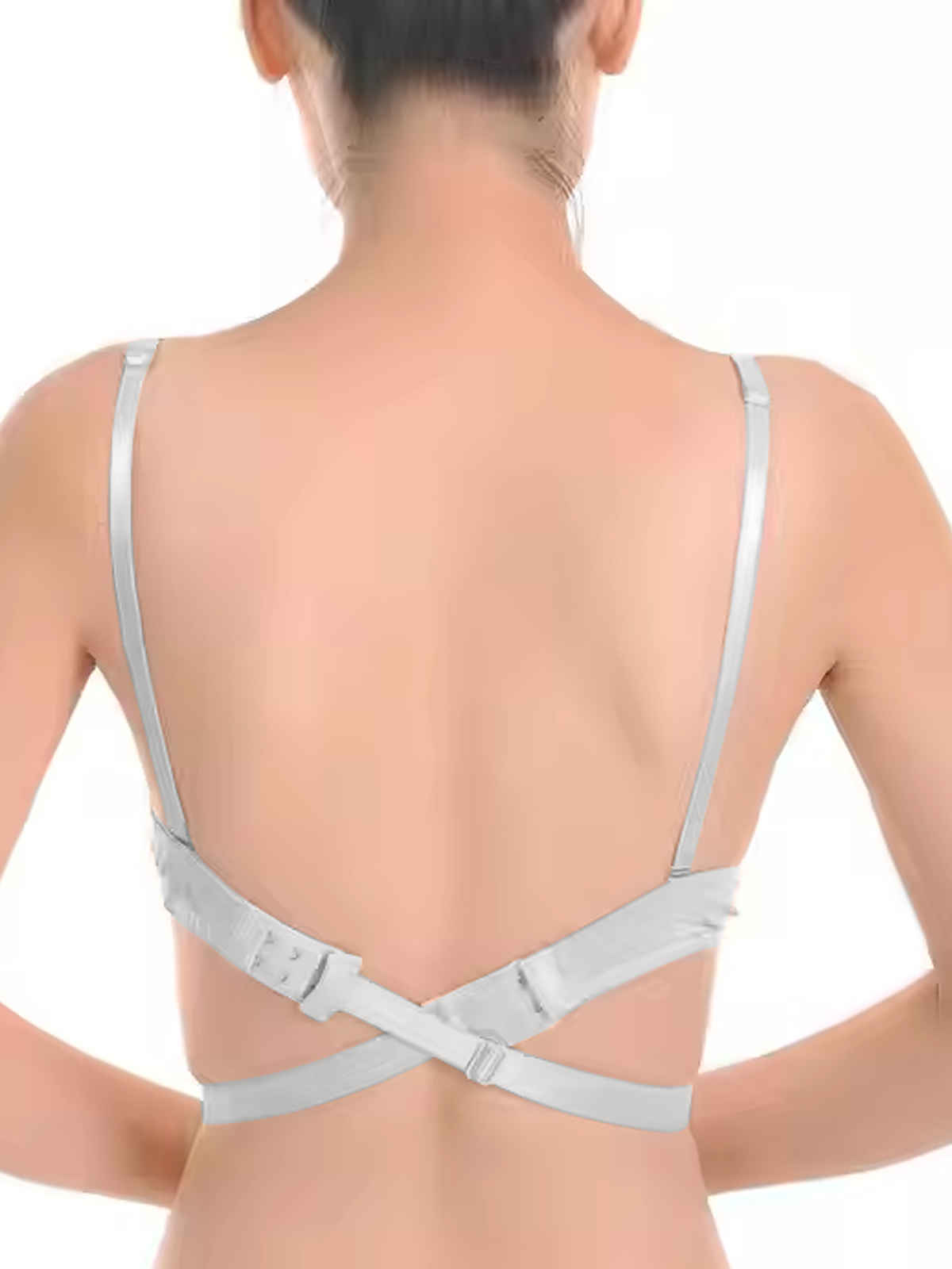 D'chica Women's Adjustable Low Back Bra Converter | 2-Hook Extender Strap | White - Free Size