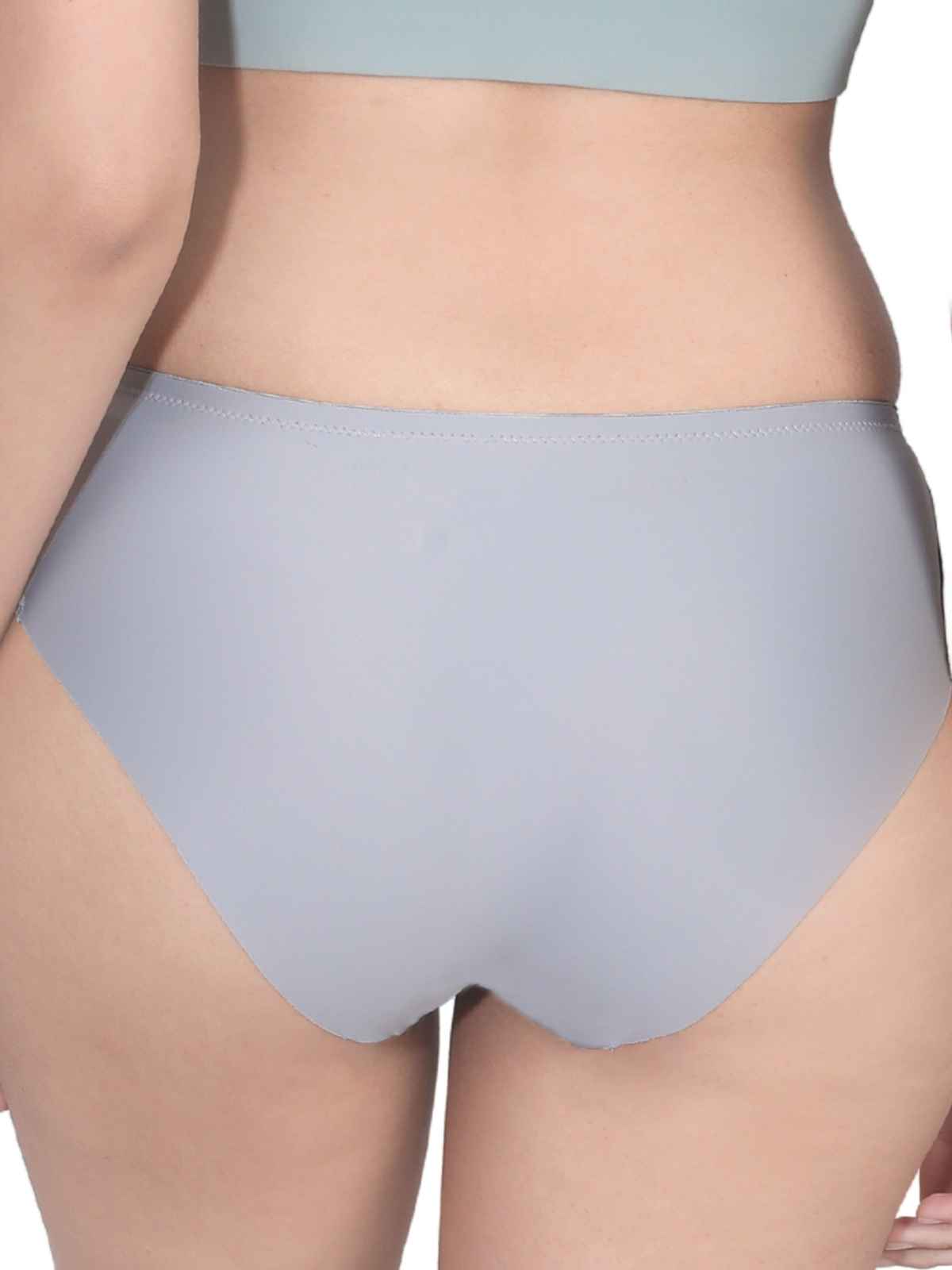 D'chica Women's Seamless Hipster Panty | Cotton Crotch, Full Coverage | Assorted - L