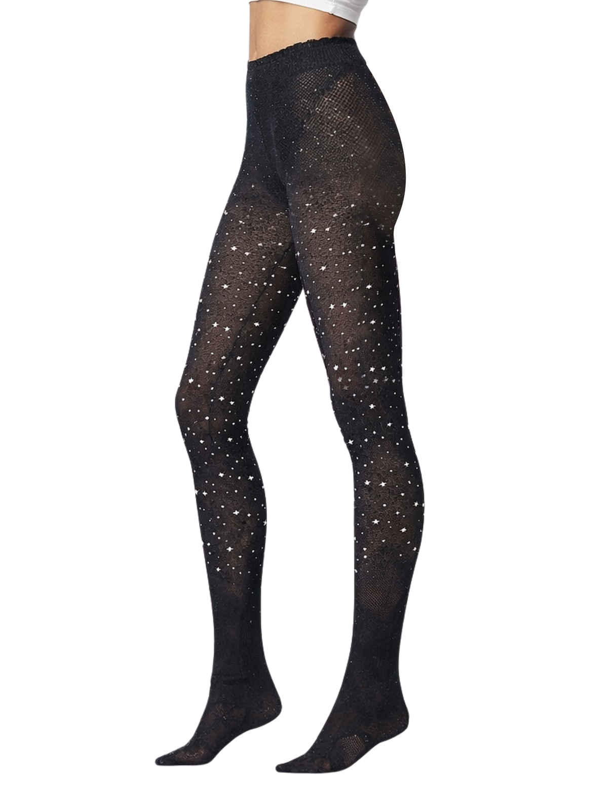 D'Chica Women's Pearl Stockings | Black - FS