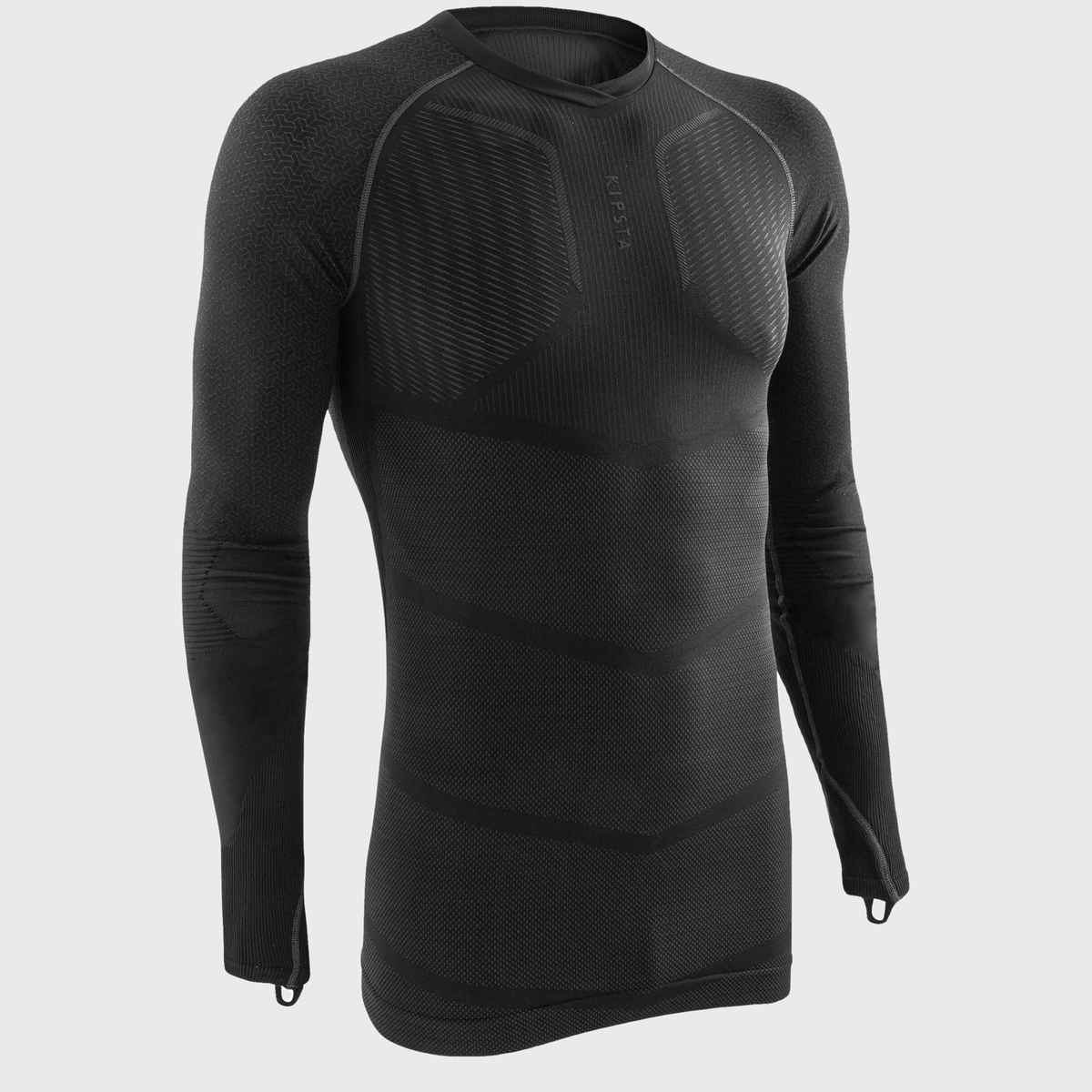 Decathlon | Kipsta Men's Quick Dry Long Sleeve Compression T-shirt - Black - 2XL
