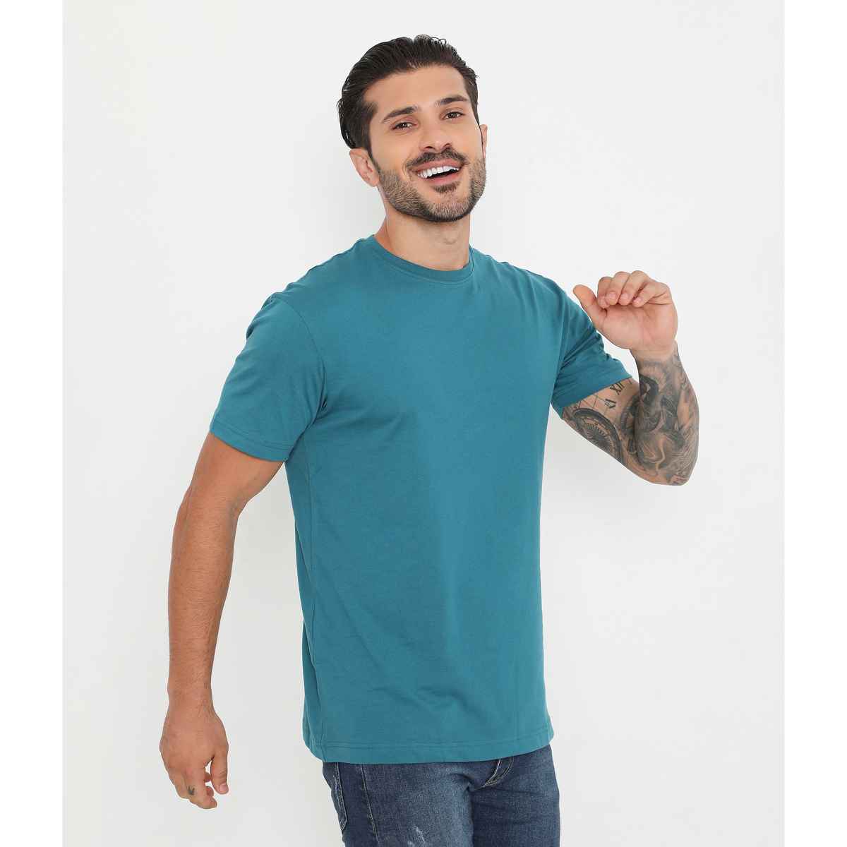 Rivolta Men Round Neck T-Shirt | Blue | 004 | XL