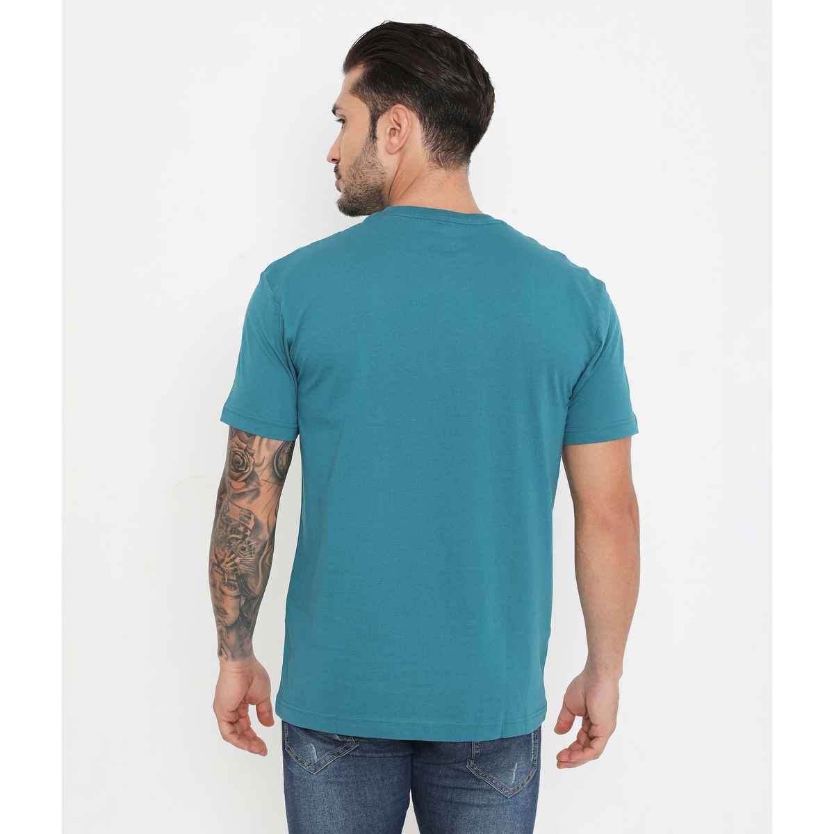 Rivolta Men Round Neck T-Shirt | Blue | 004 | XL