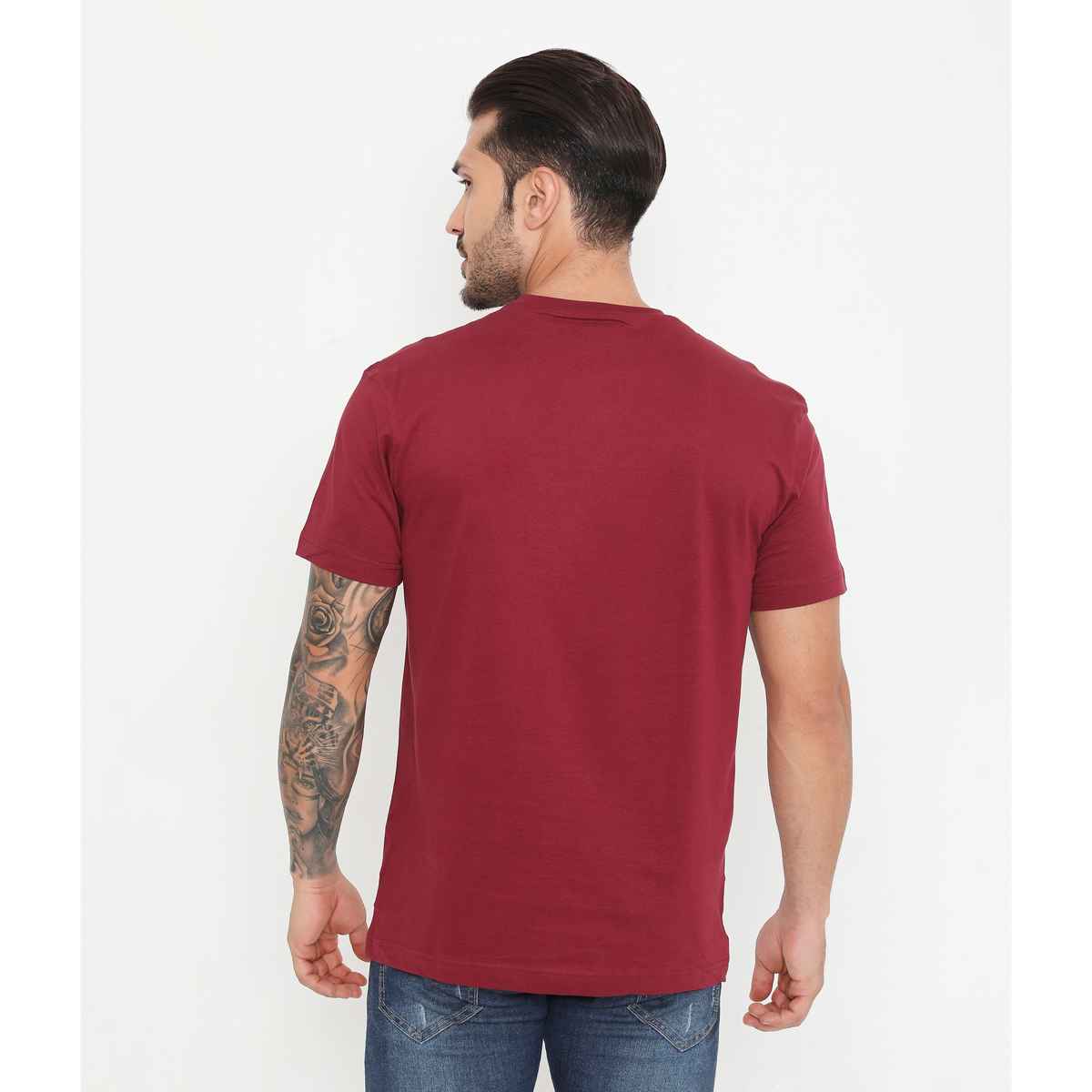 Rivolta Men's Round Neck T-Shirt | Maroon 004 | M