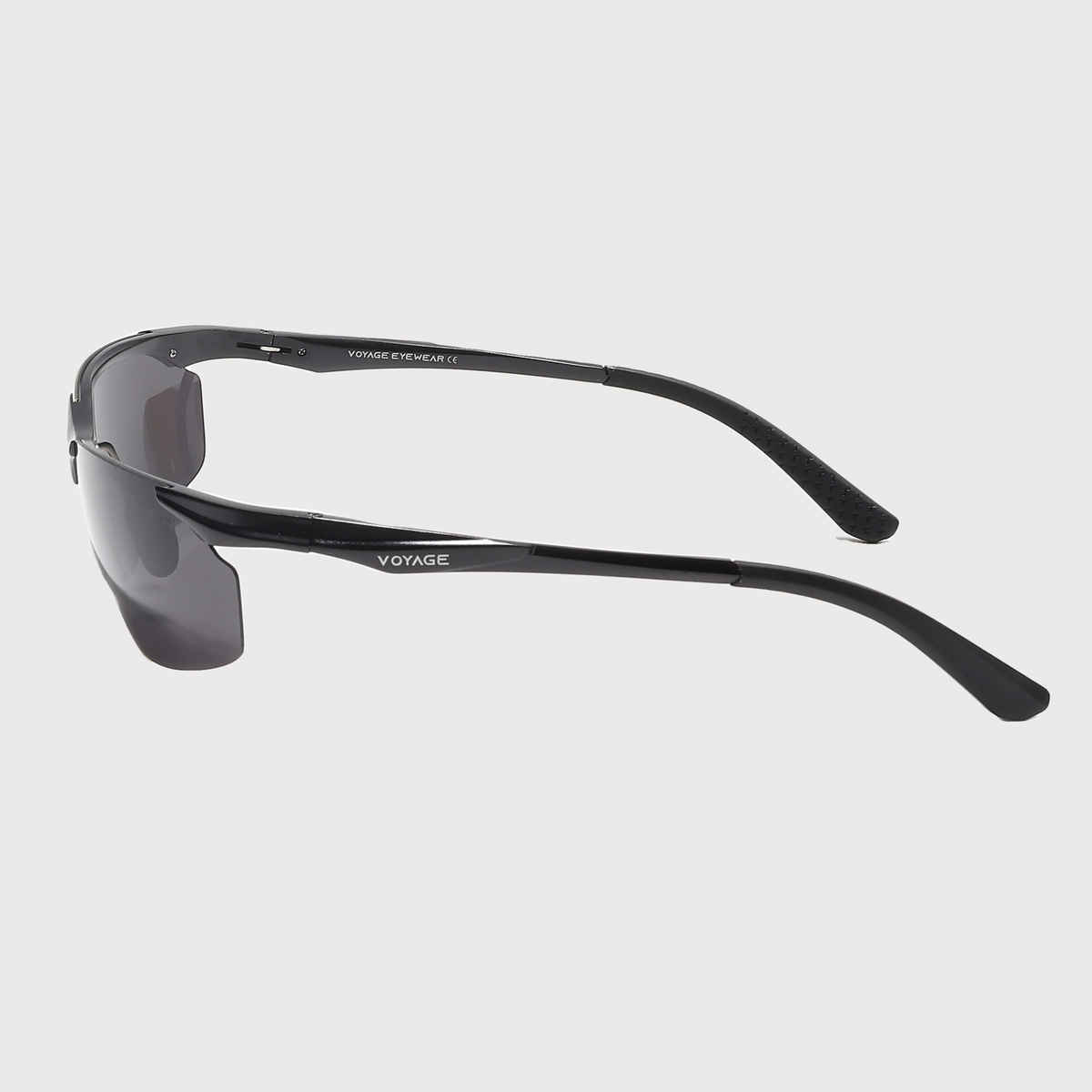 Voyage Unisex Geometric Aluminium Sunglasses | Black - L