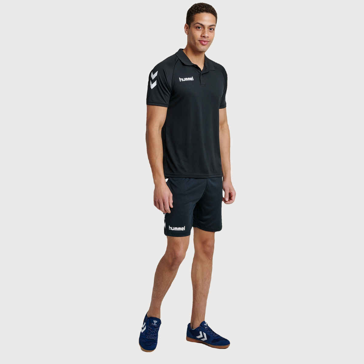 hummel Men's Core Functional Polo Neck Solid Regular Fit Gym T-shirt | Black - S