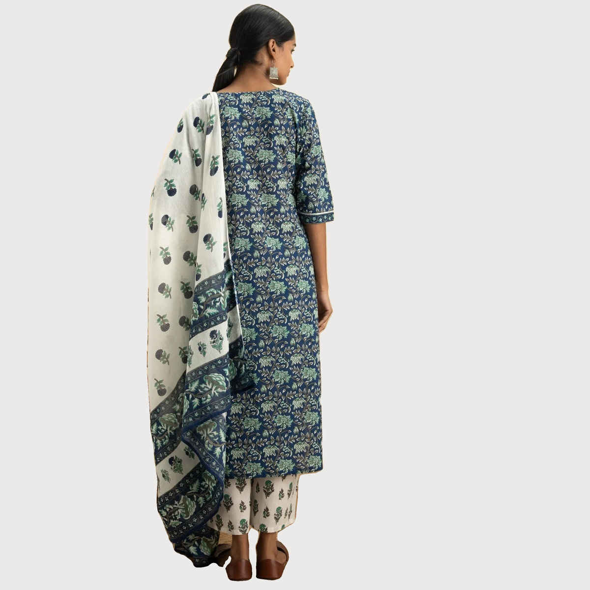 Libas Women Straight Kurta And Palazzo With Dupatta - 13026Om
