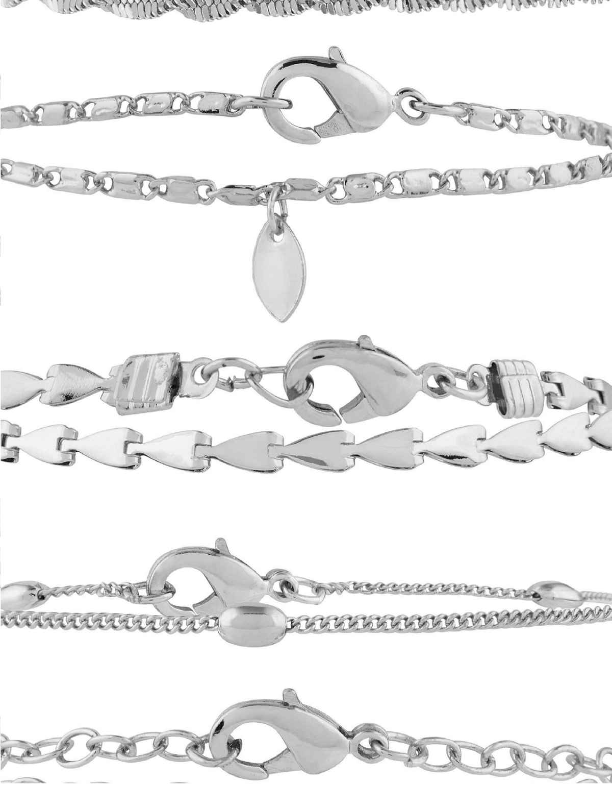 Accessorize London Women Pack Of 5 Delicate Bracelet Chain