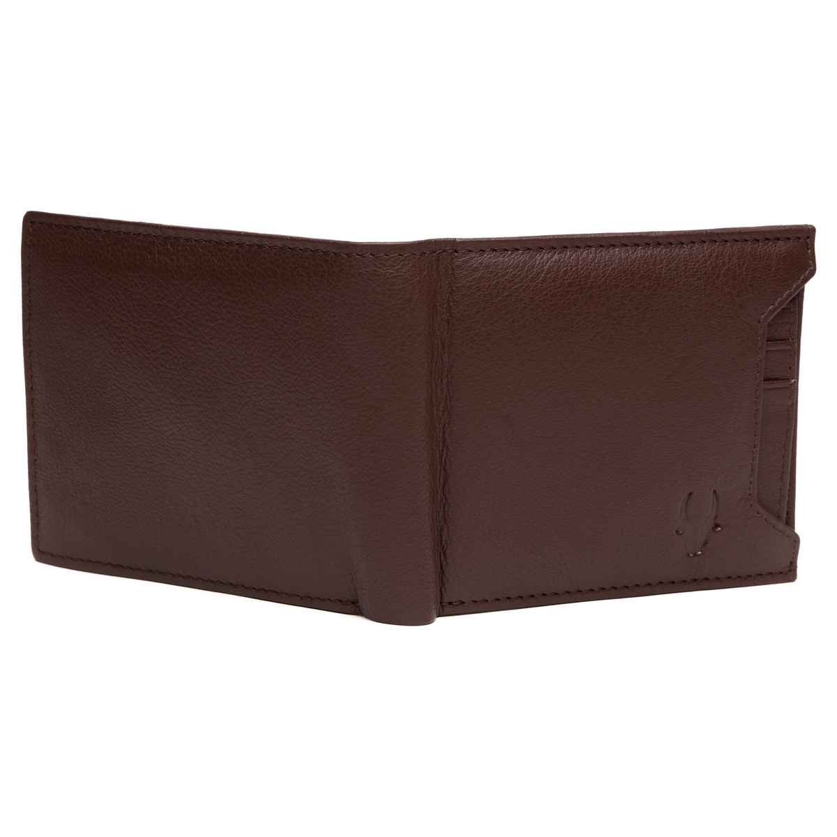 Wildhorn Men's Brand Logo Genuine Leather Bi-fold Wallet | Brown