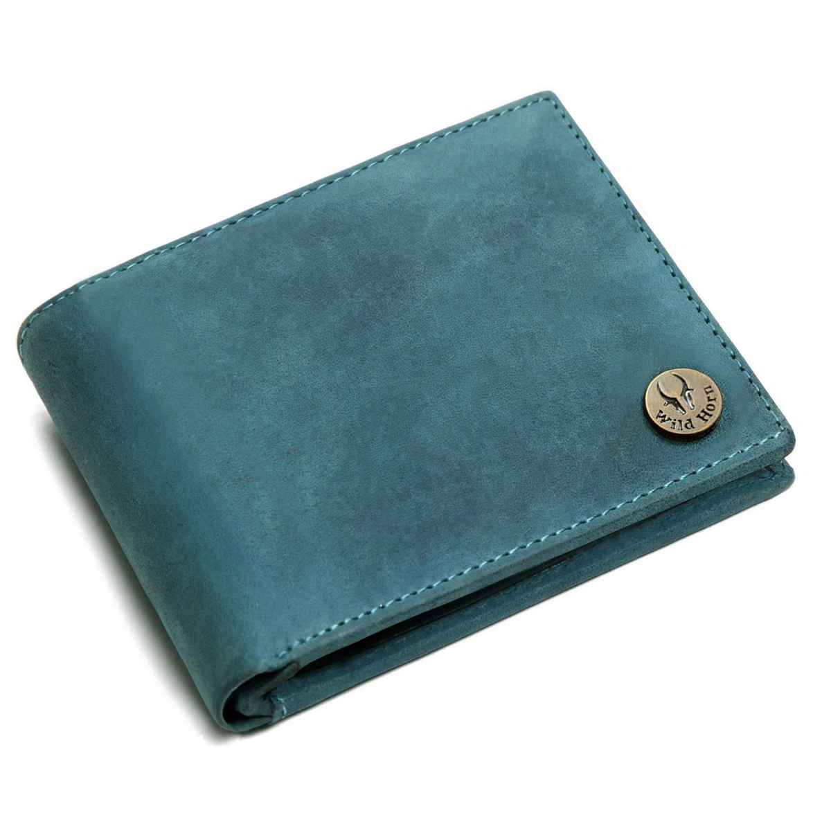 Wildhorn Men's Genuine Leather Bi-fold Wallet | Blue