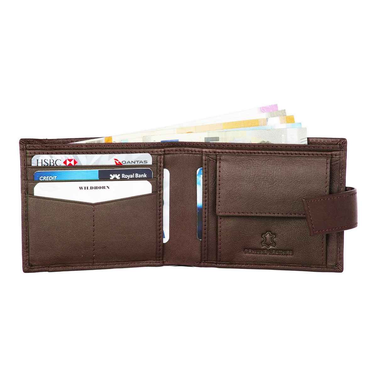 Wildhorn Men's Genuine Leather Bi-fold Wallet | Brown