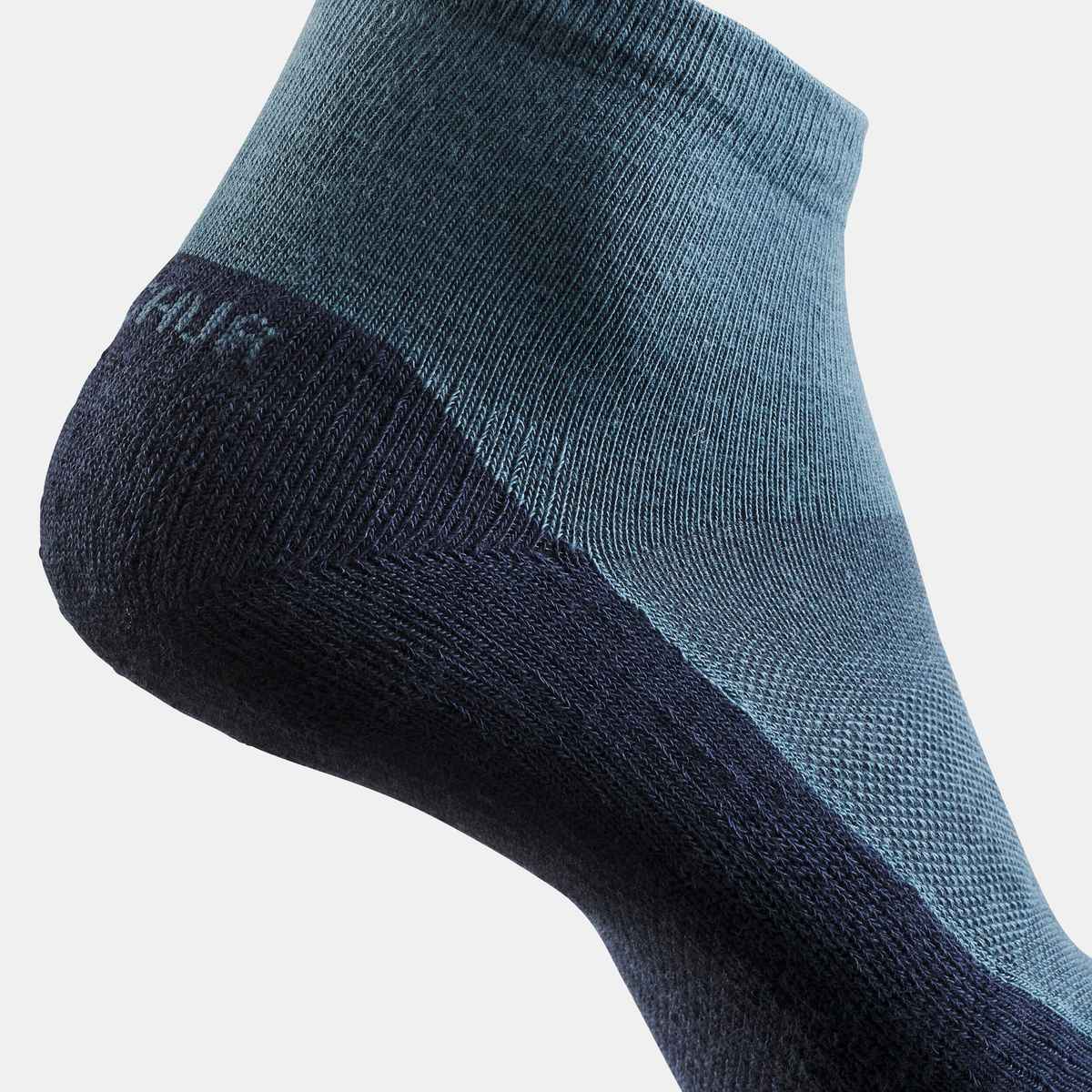 Decathlon | Quechua Unisex Cotton Mid Ankle Socks - Navy Blue - UK 2.5 - 5