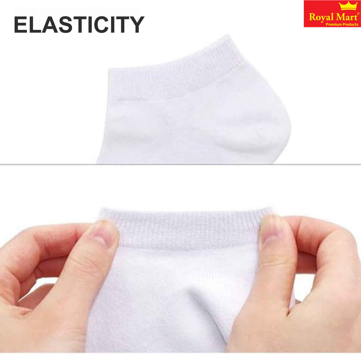 Royal Mart Unisex Solid Cotton Blend Ankle Socks | Dark Grey - Free Size