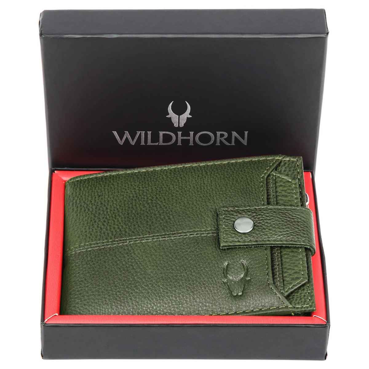 Wildhorn Men's Genuine Leather Bi-fold Wallet | Green