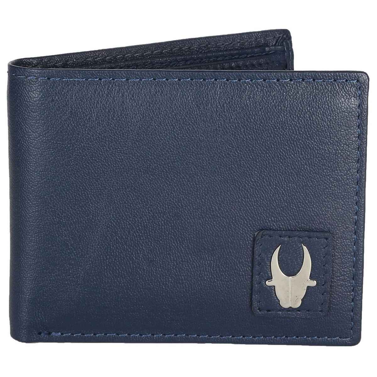 Wildhorn Men's Brand Logo Genuine Leather Bi-fold Wallet | Blue