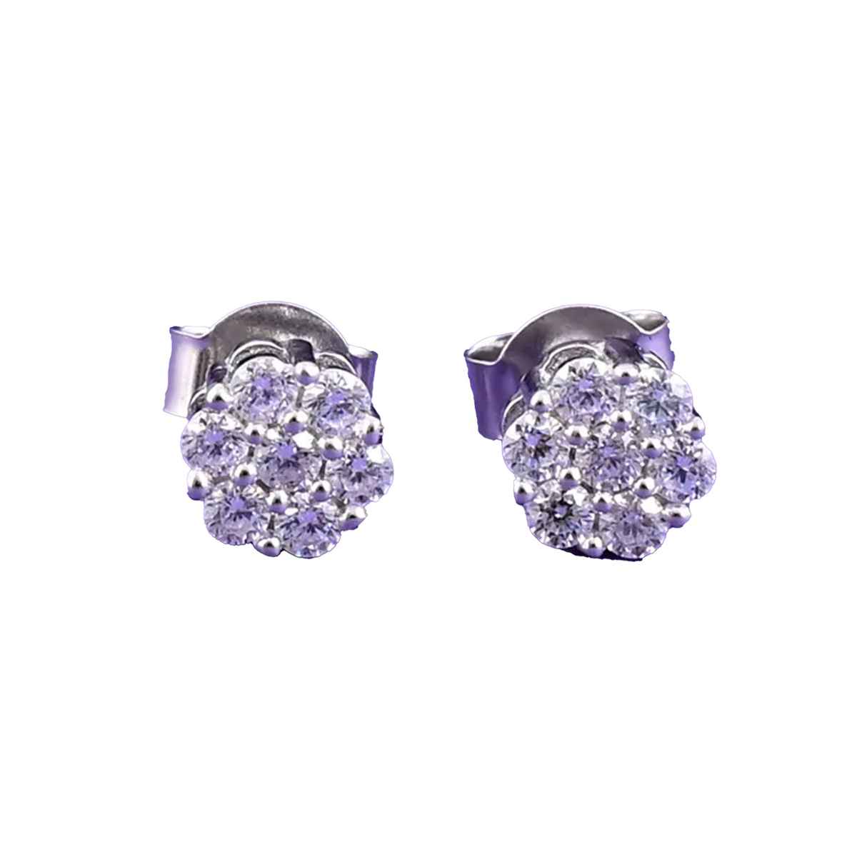 Voylla 925 Sterling Silver Cz Webbed Stud Earrings