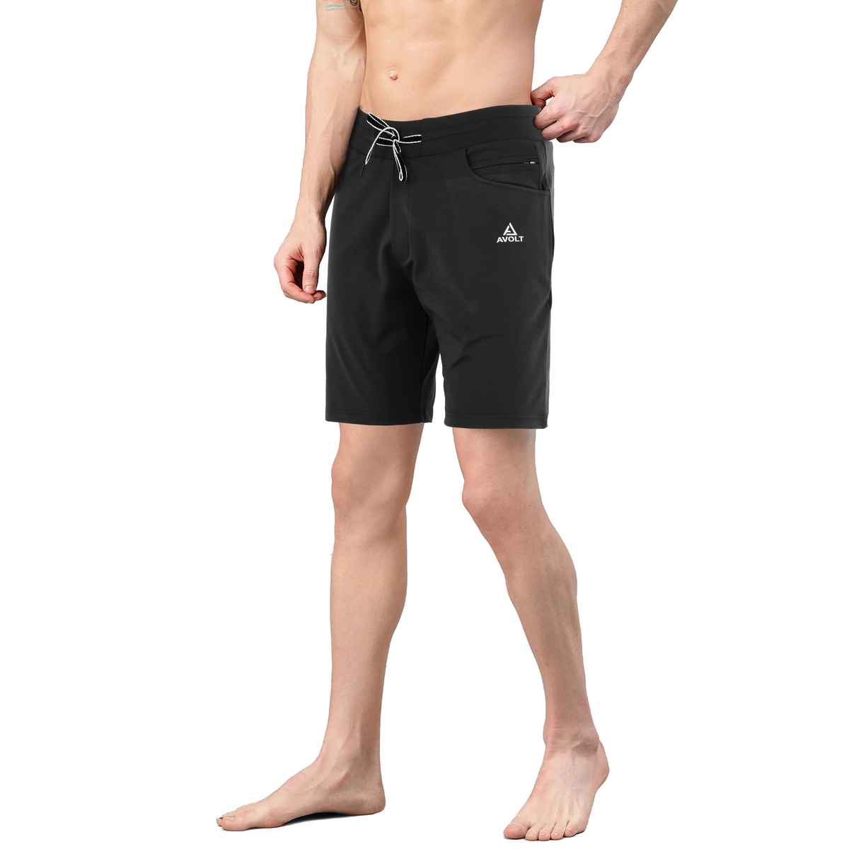 Avolt Men's Regular Fit Shorts Super Comfortable Half Pants AV301 Black | XL