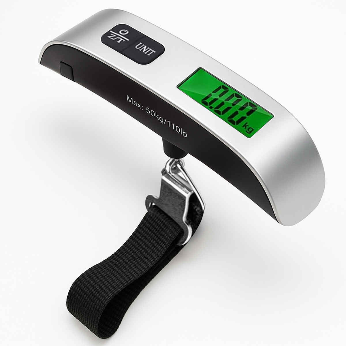 Slovic Digital Luggage Scale with LCD Indicator | Black & Silver - Capacity 50 kg
