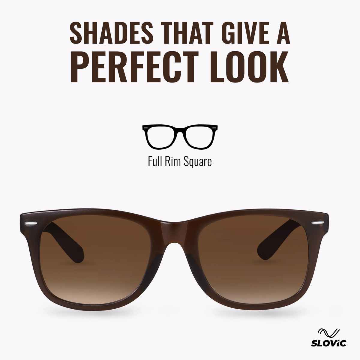 Slovic Brown Wayfarer Style Sunglasses with UV Protected Lenses for Men & Women Lightweight
