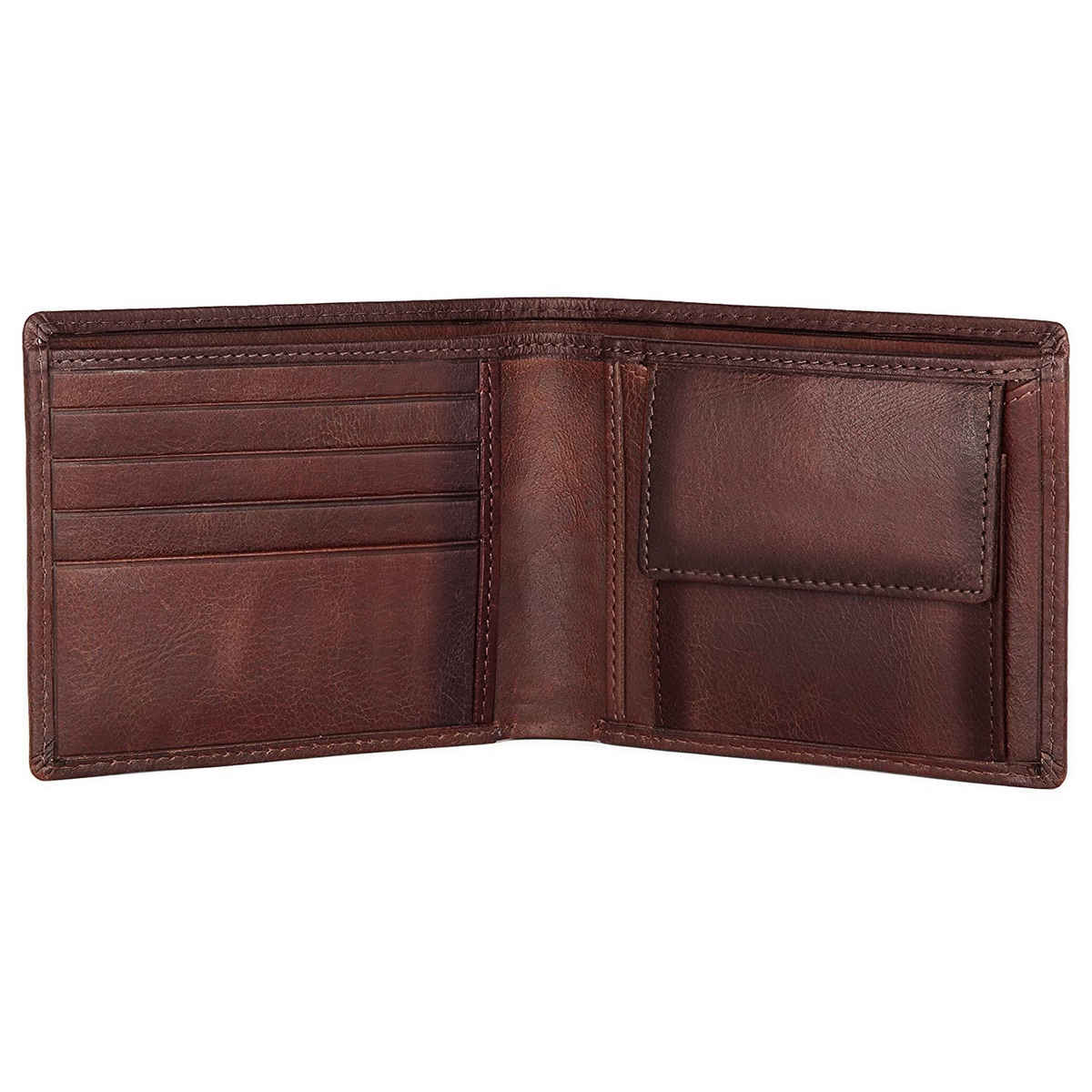 Wildhorn Men's Solid Genuine Leather Bi-Fold Wallet | Brown - Free Size