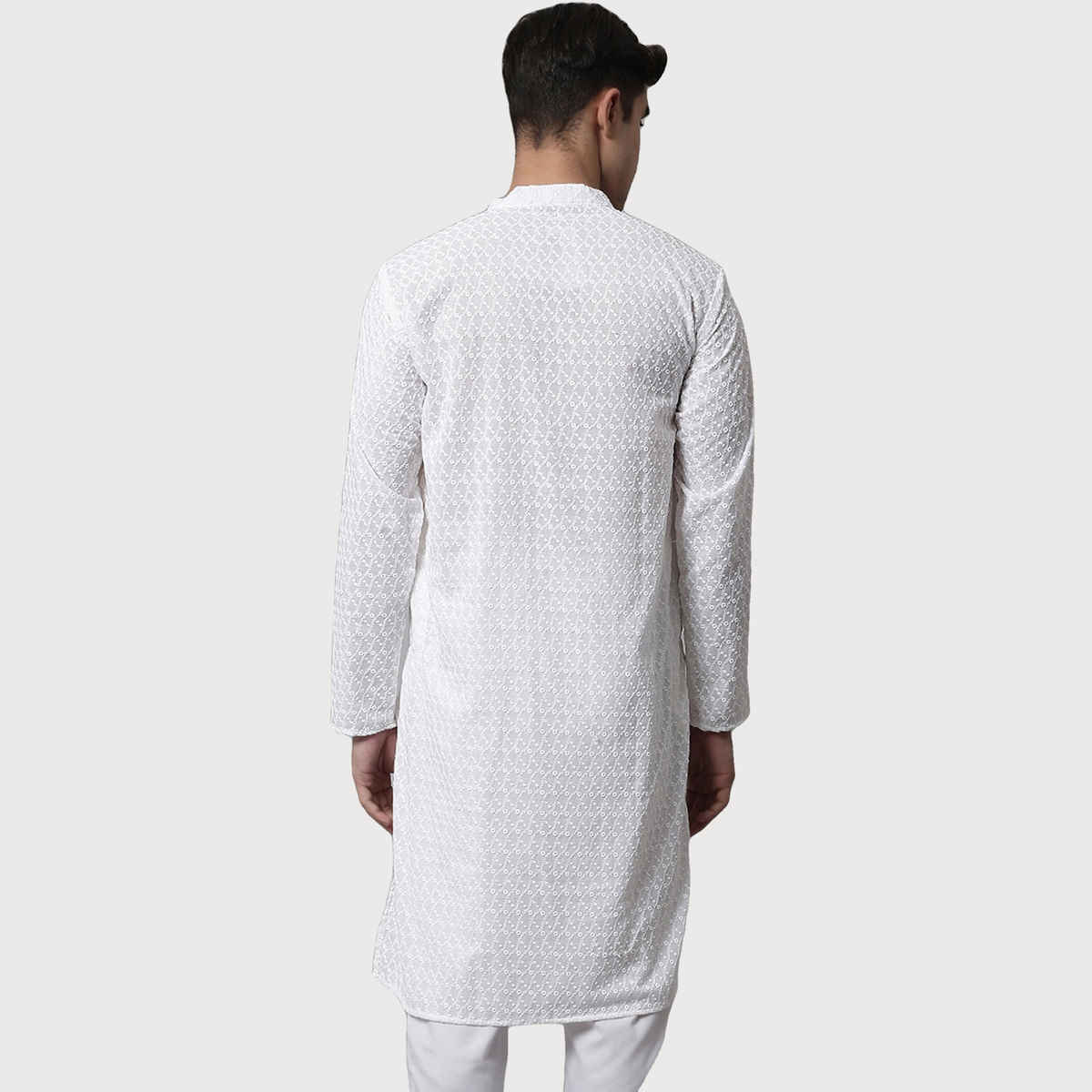 Jompers Men's Kurta | Ko 561 | White - L