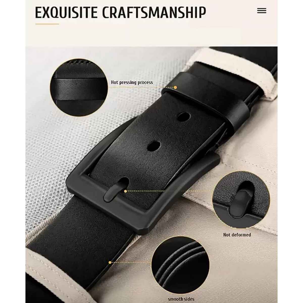 Wildhorn Men's Solid Genuine Leather Men's Belt | Black - Free Size