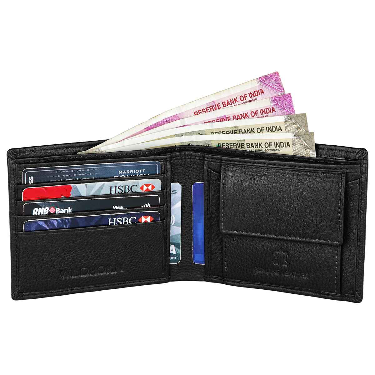 Wildhorn Men's Genuine Leather Wallet Gift Set | Black