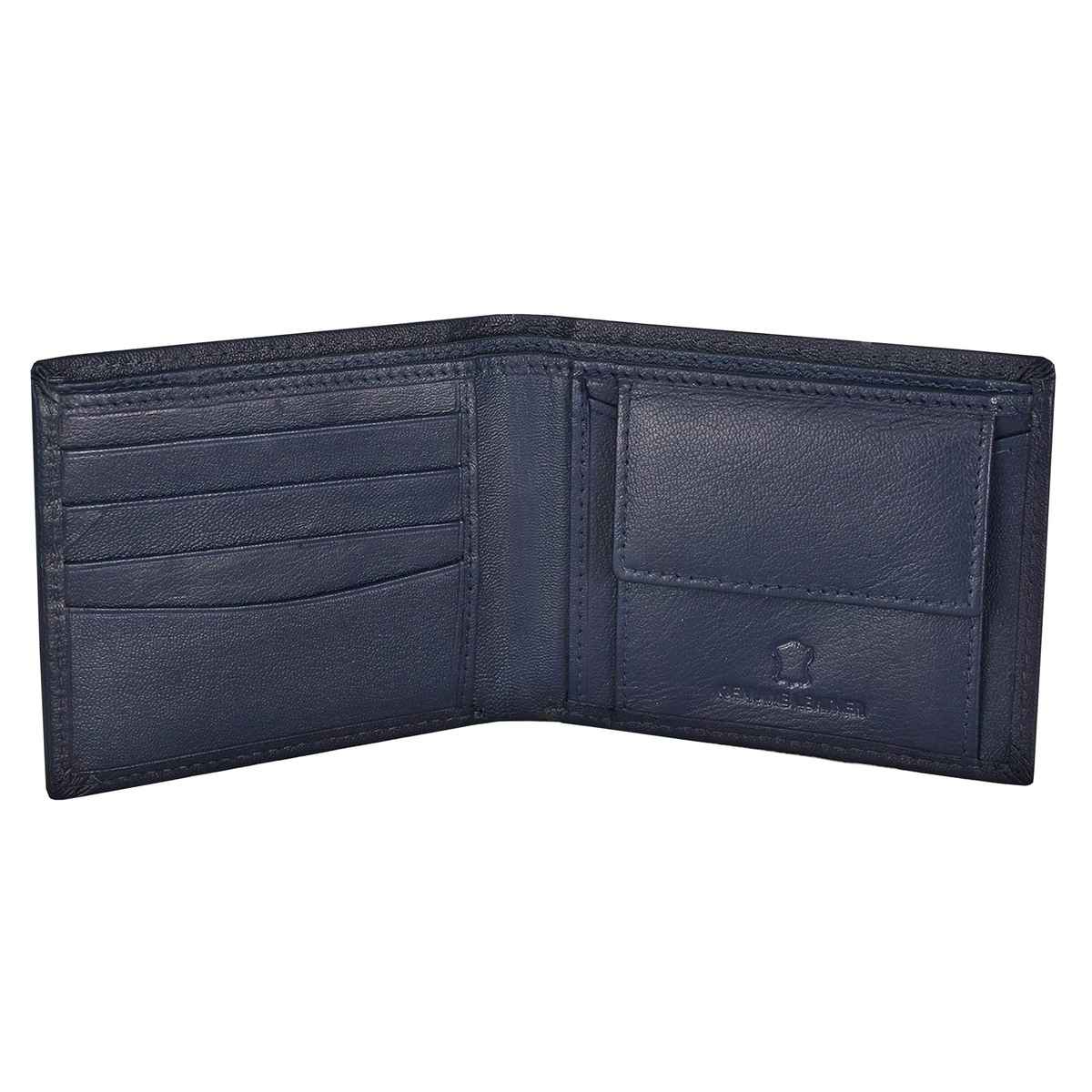 Wildhorn Men's Brand Logo Genuine Leather Bi-fold Wallet | Blue